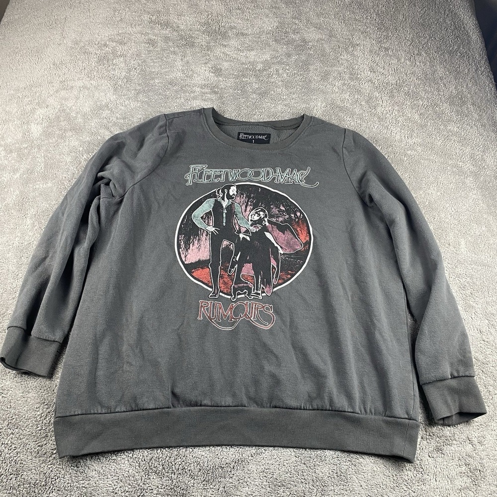 Vintage Fleetwood Mac Rumors Sweater Unisex‎ 1X Gray Long Sleeve